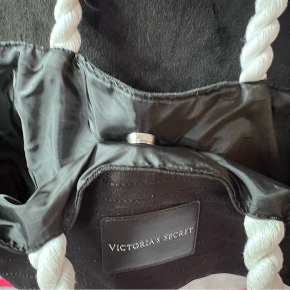 Victoria's Secret Pink and White Striped Canvas Tote - Picture 4 of 11